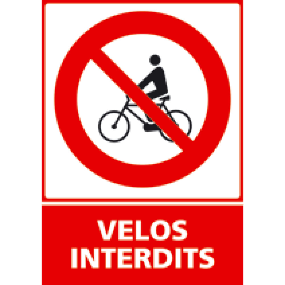 Panneau vertical Vélos interdits 4mepro