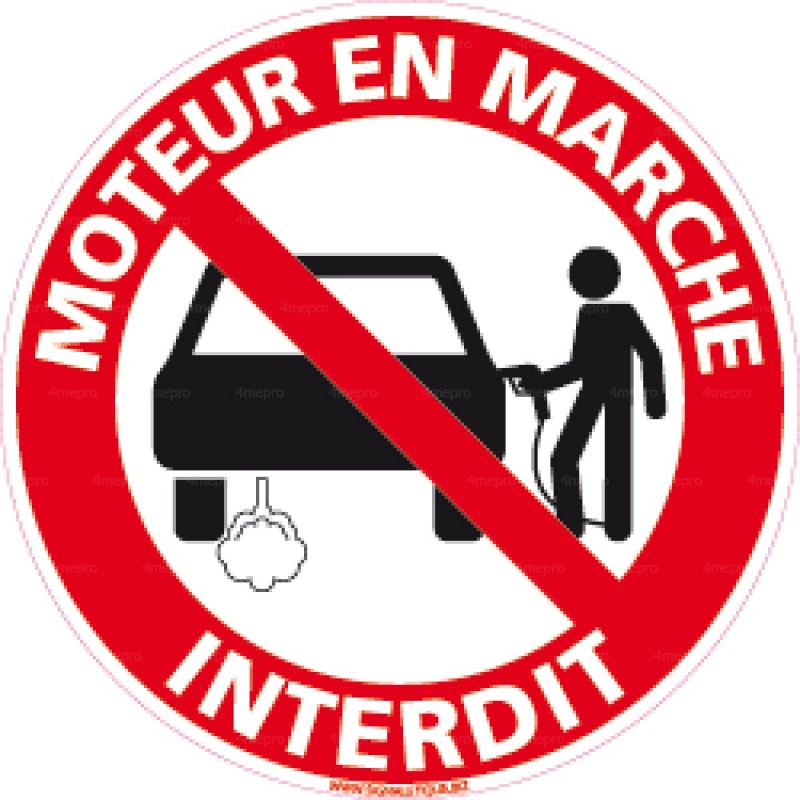 Panneau Rond Moteur En Marche Interdit Mepro