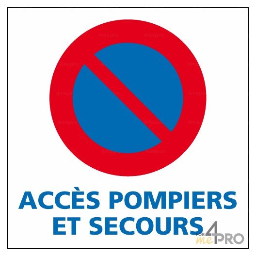 Autocollant dissuasif Accès pompiers et secours 4mepro