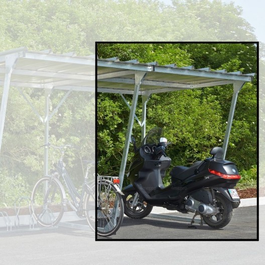 Extension pour abri galvanisé pour vélos, motos, scooters 4,4m²