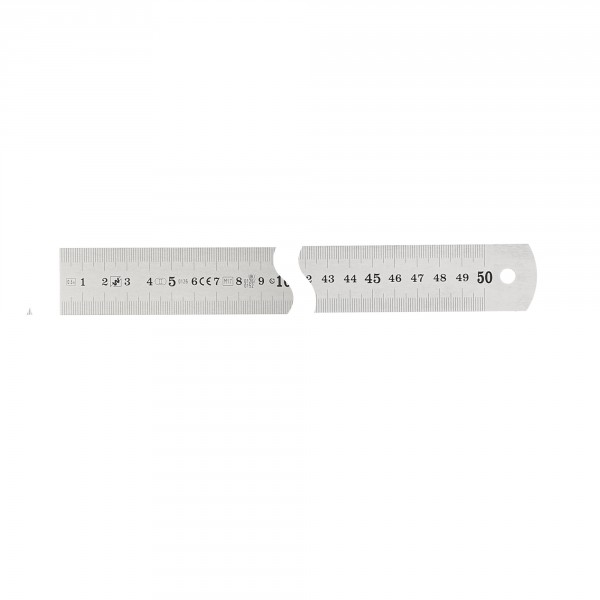 Réglet gradué inox 50 cm semi-rigide 2 faces précision au 1/2 mm