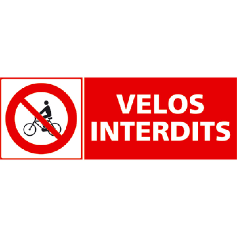 Panneau Interdit Aux Vélos. Autocollant Vélos Interdits, Pvc, Alu