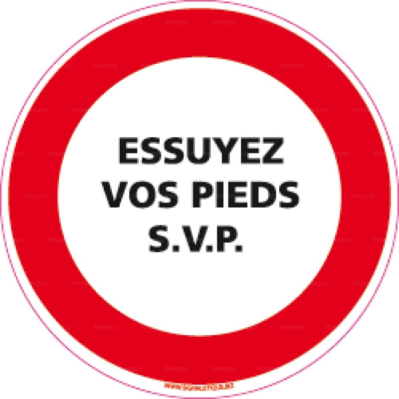 Panneau Rond Essuyez Vos Pieds Mepro