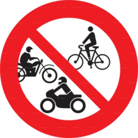Panneau Interdit Aux Vélos. Signalisation Interdiction Vélo