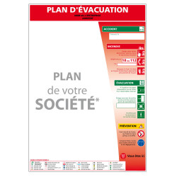 Panneau plan d'évacuation avec consignes de sécurité