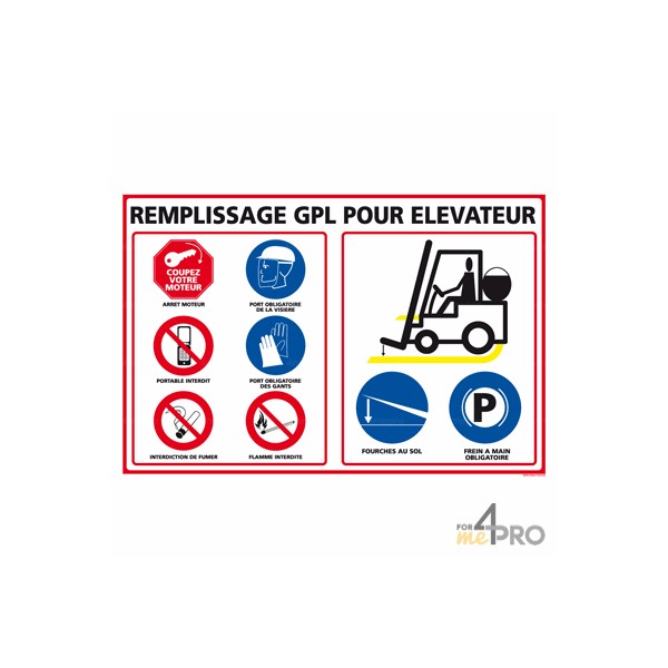 Panneau rectangulaire Remplissage GPL pour élevateur mepro